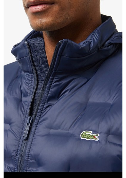 Modern Kapitone Down Fill Jacket Kaztüyü Dolgu Gizli Kapüşonlu Lacivert Mont fiyatları