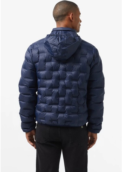 Modern Kapitone Down Fill Jacket Kaztüyü Dolgu Gizli Kapüşonlu Lacivert Mont modelleri