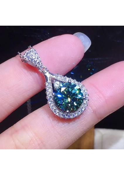 Mystic Glow Damla Zümrüt Yeşili 925 Ayar Gümüş Zincir Kadın Kolye fiyatları