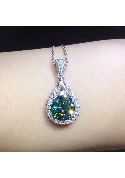 Mystic Glow Damla Zümrüt Yeşili 925 Ayar Gümüş Zincir Kadın Kolye indirimleri