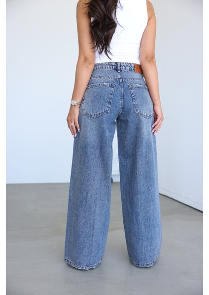 Taşlamalı Wideleg Jean fırsatları