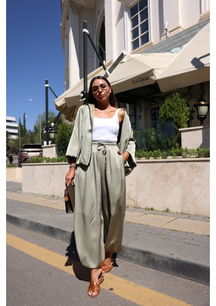 Kendinden Desenli Saten Şalvar Pantolon indirimleri