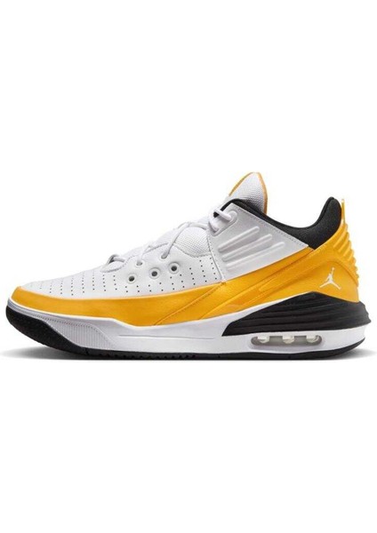 Jordan Max Aura 5 Shoes Leather Hakiki Deri Bilekli Unisex Spor Ayakkabı Beyaz Sarı
