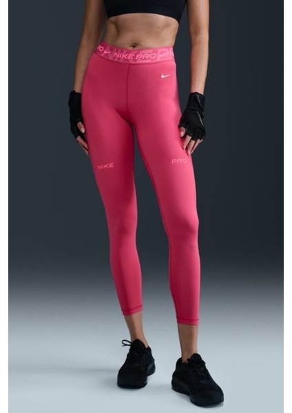Pro Mid Rise 7/8 Graphic Leggings Kadın Toparlayıcı Spor Tayt Pembe