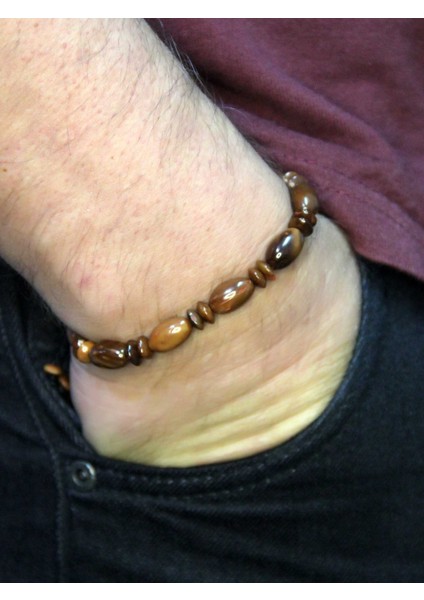 Doğal Kuka Ağacı Erkek Asansörlü Ayarlanabilir Bileklik EUB112 modelleri