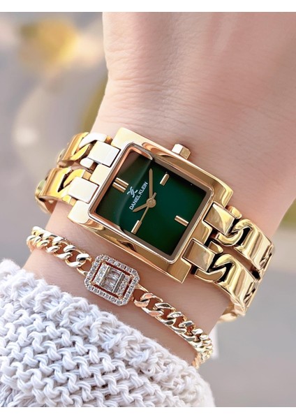 Zincirli Kordon 3 Atm Suya Dayanıklı 2 Yıl Garantili Kadın Kol Saati+Bileklik S10052.4