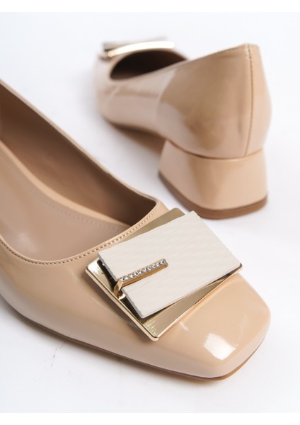 Rugan Toka Detaylı Blok Topuklu Klasik Ayakkabı modelleri