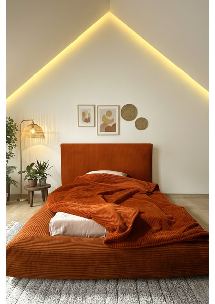 Duobed Fitilli Peluş Havuzlu Baza + Başlık + Yatak Ikiz Yataklı Set Yatak