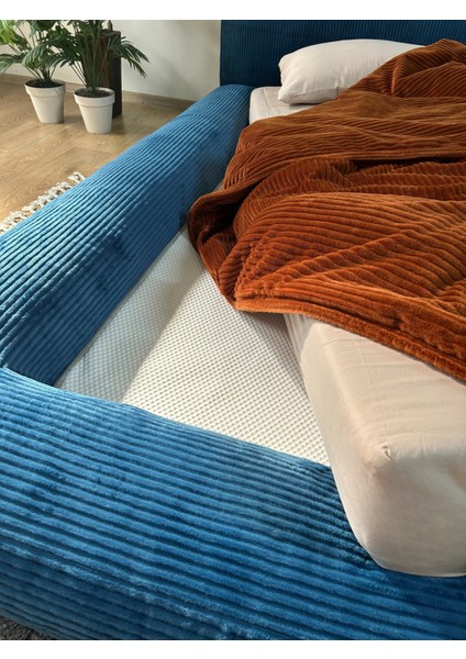 Duobed Fitilli Peluş Havuzlu Baza + Başlık + Yatak Ikiz Yataklı Set Yatak