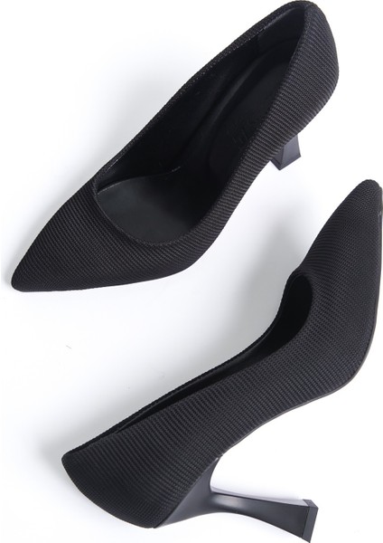 Siyah Çizgili Kadın Topuklu Ayakkabı indirimleri