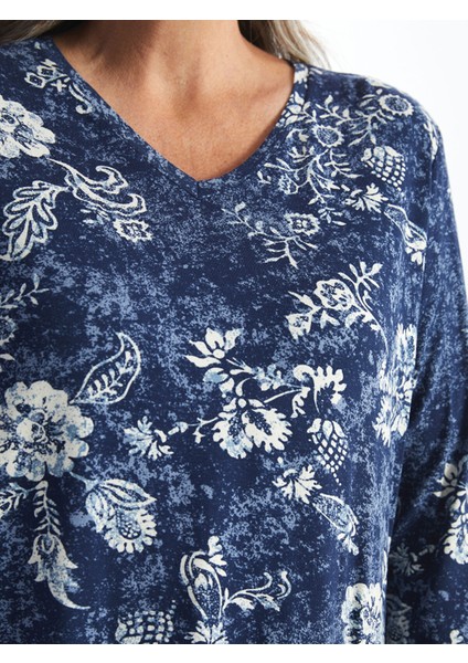 Yeni Sezon V Yaka Desenli Kadın Bluz modelleri