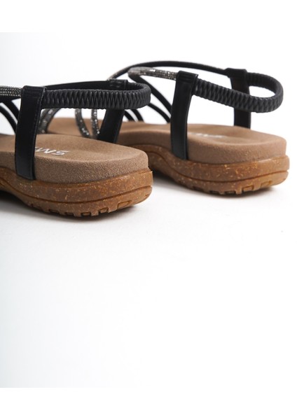 Kadın Kristal Taş Ipli Sandalet Siyah fırsatları