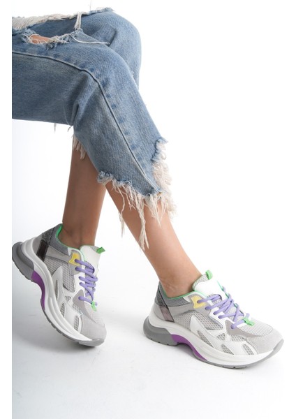 Lavanda Sim Detaylı Bağcıklı Günlük Kadın Sneaker fırsatları