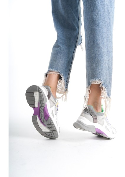 Lavanda Sim Detaylı Bağcıklı Günlük Kadın Sneaker