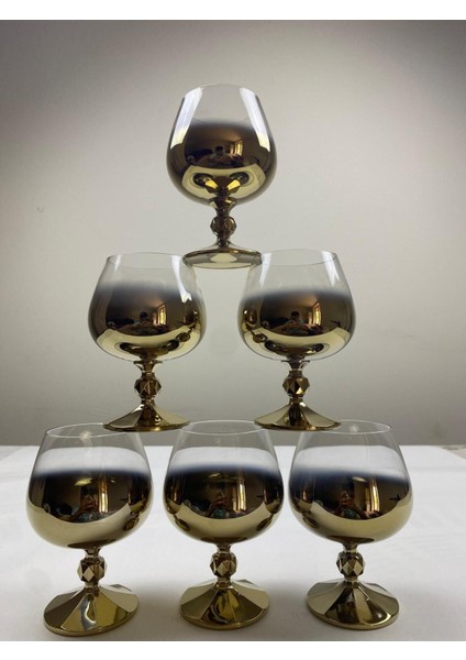 Bohemia Kristal 6' Lı Kahve Yanı Bardağı Gold 250 cc fırsatları