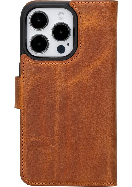 Apple iPhone 15 Pro Uyumlu Deri Cüzdanlı Kılıf Mwwn G19 Taba indirimleri