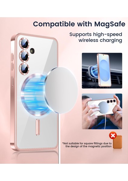 Samsung Galaxy A55 Uyumlu Magsafe Özellikli Kamera Korumalı Şeffaf Kılıf fiyatları