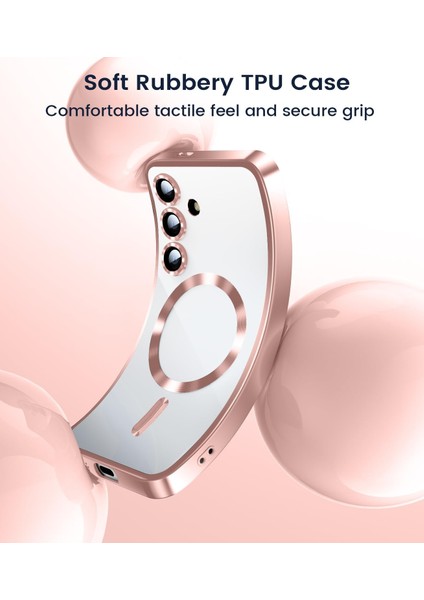 Samsung Galaxy A55 Uyumlu Magsafe Özellikli Kamera Korumalı Şeffaf Kılıf modelleri