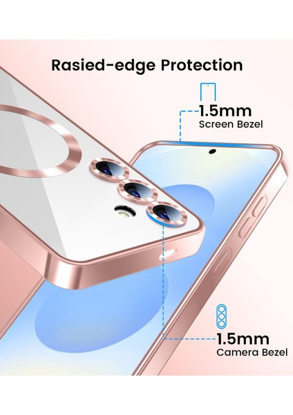 Samsung Galaxy A55 Uyumlu Magsafe Özellikli Kamera Korumalı Şeffaf Kılıf fırsatları