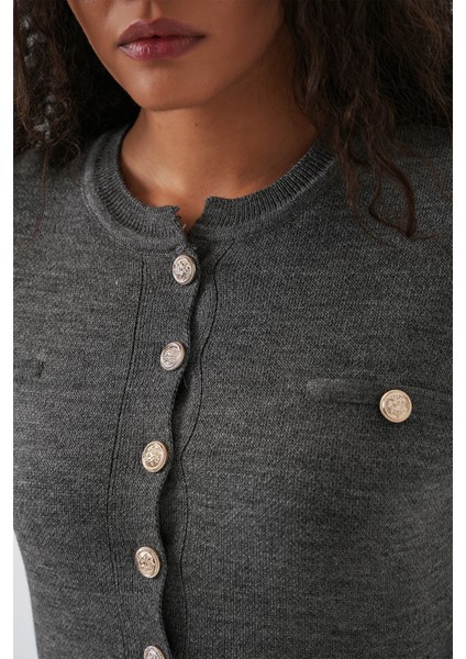 Kadın Triko Hırka Etek Ikili Takım 15942 - Antrasit indirimleri