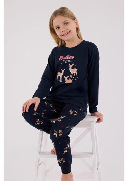 Anne Kız %100 Pamuk Lacivert Uzun Kollu Pijama Takımı 3450 (Pijamaları Ayrı Ayrı Sepete Ekleyiniz) modelleri