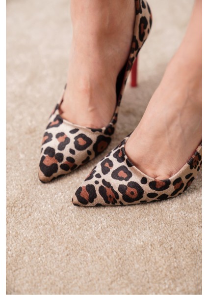 Claire Kadın Leopar Desenli Stiletto modelleri