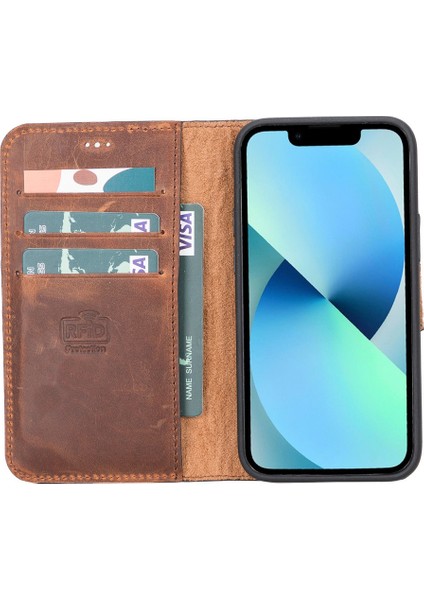 Apple iPhone 12 Mini Uyumlu Deri Cüzdanlı Kılıf G2 Antik Kahve fiyatları