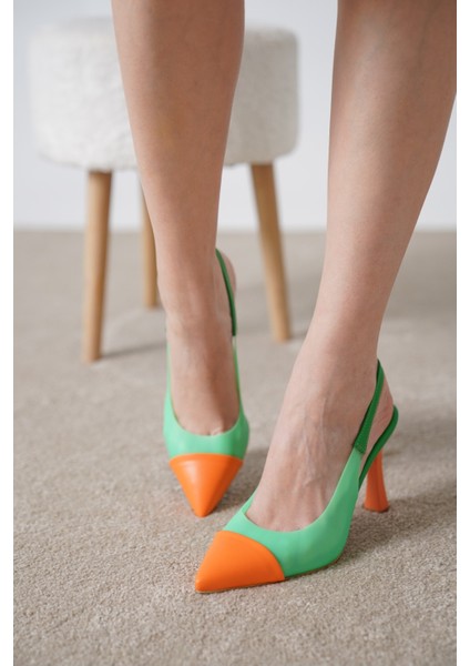 Vanessa Kadın Ten Şeffaf Detaylı Alçak Topuklu Ayakkabı Stiletto fiyatları