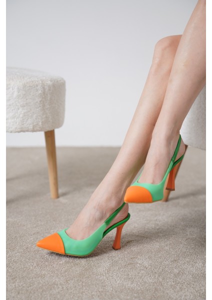 Vanessa Kadın Ten Şeffaf Detaylı Alçak Topuklu Ayakkabı Stiletto indirimleri