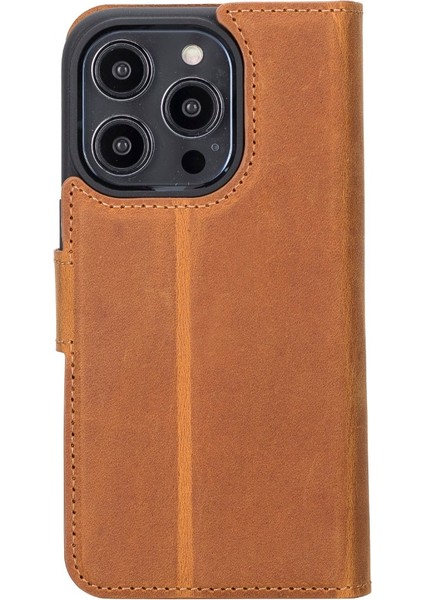 Apple iPhone 14 Pro Uyumlu Deri Cüzdanlı Kılıf Mwwn G19 Taba indirimleri