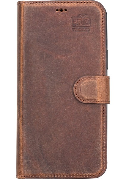 Apple iPhone 12 Pro Max Uyumlu Deri Cüzdanlı Kılıf Antik Kahve fırsatları