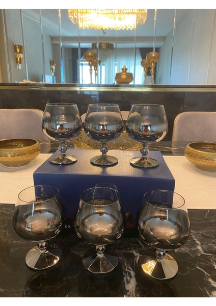 Bohemia Kristal 6' Lı Kahve Yanı Bardağı Platin 250 cc