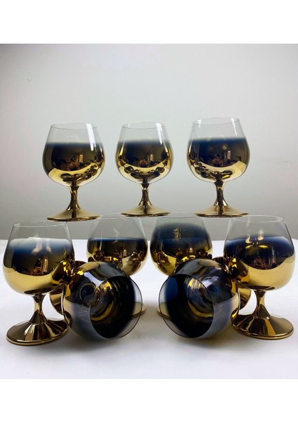 Kristal 6' Lı Kahve Yanı Bardağı Gold 250 cc fırsatları