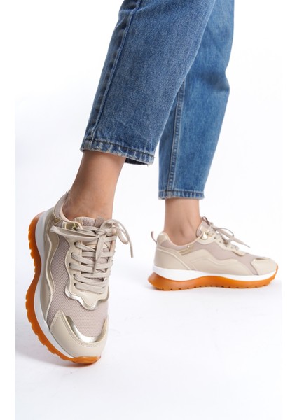 Faris Bej Gold Detaylı Yüksek Taban Sneaker