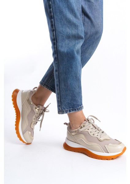 Faris Bej Gold Detaylı Yüksek Taban Sneaker