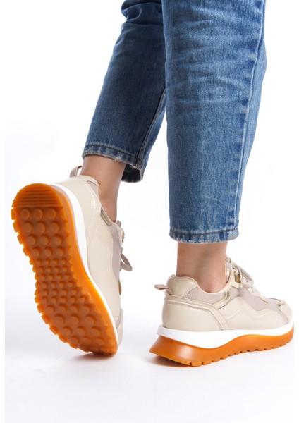 Faris Bej Gold Detaylı Yüksek Taban Sneaker