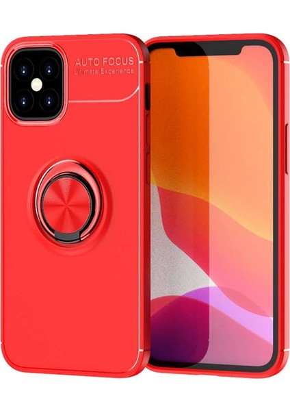 iPhone 12 Mini Kılıf Range Yüzüklü Silikon - KIRMIZI-(5796) - ?51?50E9-5G8051