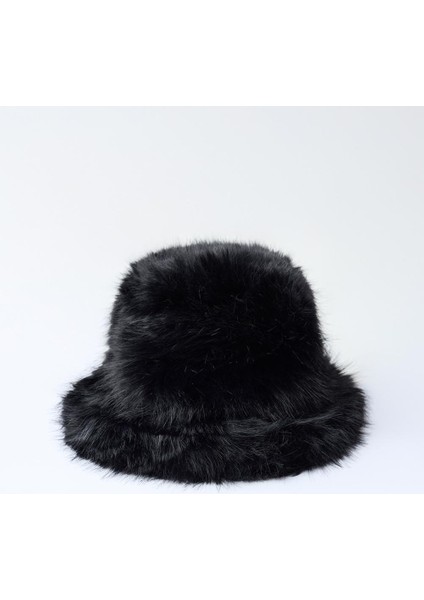 Siyah Peluş Balıkçı Şapkası