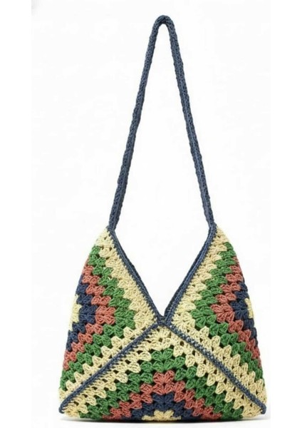 Özgür Kız Model Kağıt Ip Tığ Işi El Örgüsü Çanta