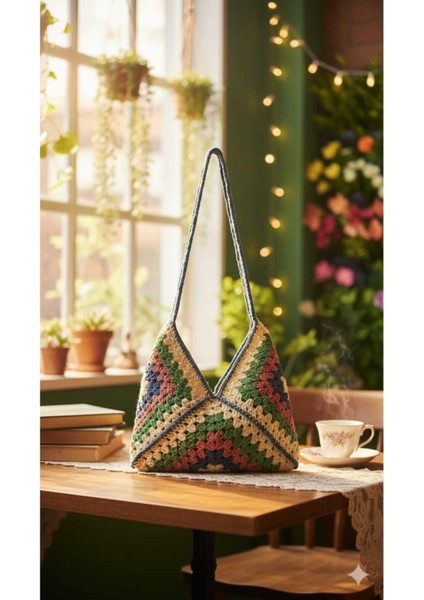 Özgür Kız Model Kağıt Ip Tığ Işi El Örgüsü Çanta