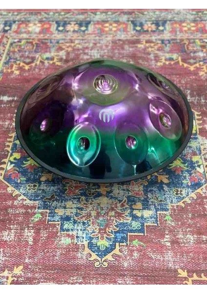 - Titanium Handpan -9 Tonlu -Re Minör ( -Bakım Yağı ,takmalı / Çıkarmalı Renkli Kuşak ve Çanta) )