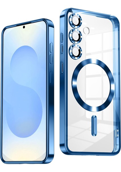 Samsung Galaxy A35 Uyumlu Magsafe Özellikli Kamera Korumalı Şeffaf Kılıf