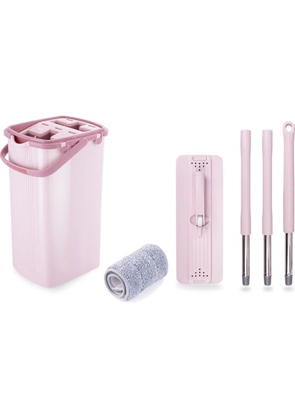 Yeni Nesil Paspas ve Mop 8 Lt Su Hazneli, Mikrofiber Başlıklı, Çift Bölmeli Temizlik Seti