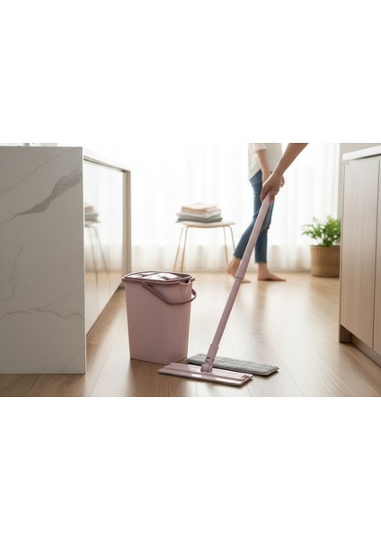 Yeni Nesil Paspas ve Mop 8 Lt Su Hazneli, Mikrofiber Başlıklı, Çift Bölmeli Temizlik Seti indirimleri