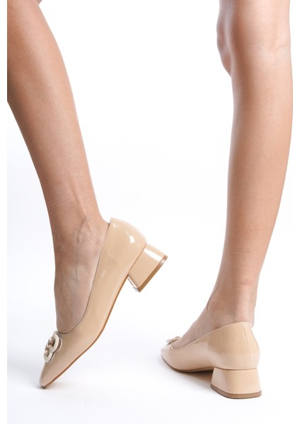 Rugan Blok Topuklu Klasik Ayakkabı