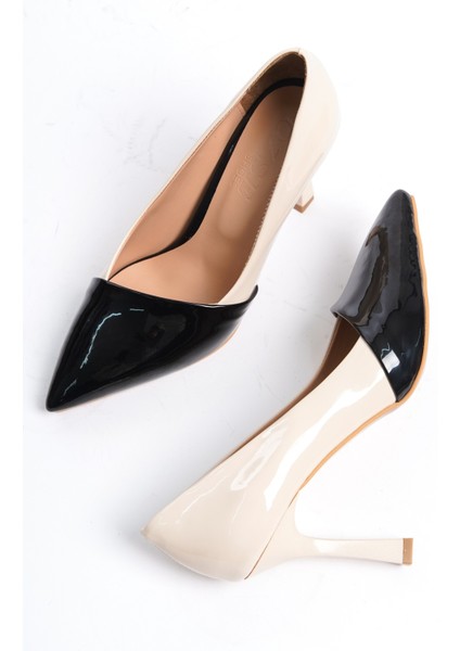 Bej E Siyah Rugan Stiletto modelleri