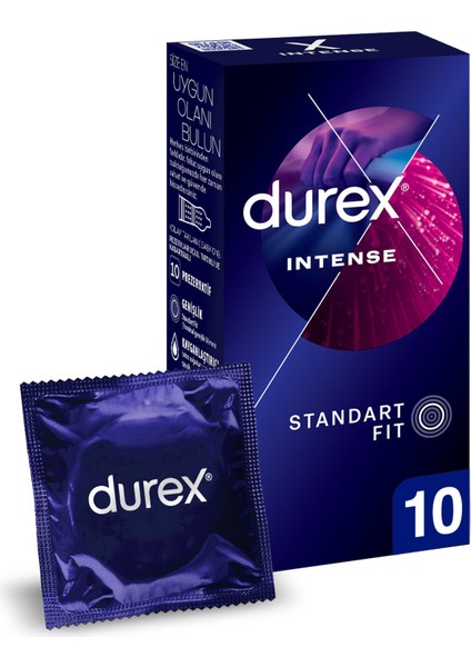 Intense Uyarıcı Jelli ve Tırtıklı Prezervatif 10'lu 2 Adet
