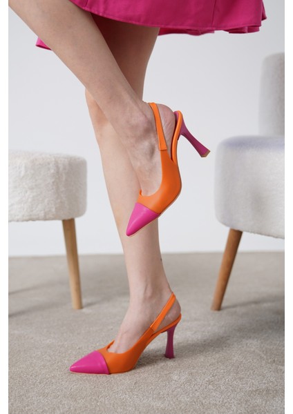 Vanessa Kadın Ten Şeffaf Detaylı Alçak Topuklu Ayakkabı Stiletto