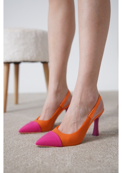 Vanessa Kadın Ten Şeffaf Detaylı Alçak Topuklu Ayakkabı Stiletto indirimleri