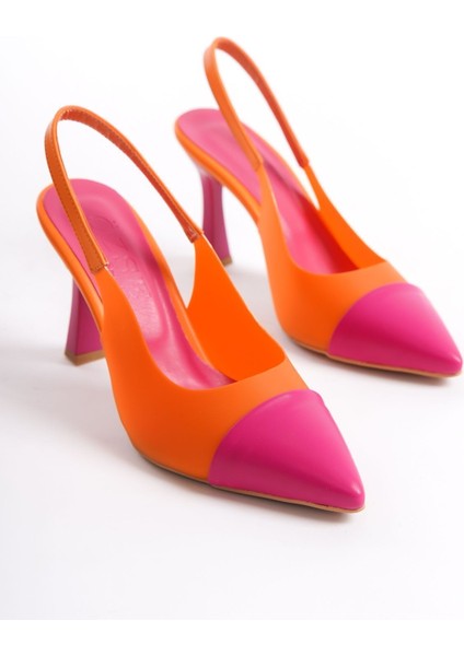 Vanessa Kadın Ten Şeffaf Detaylı Alçak Topuklu Ayakkabı Stiletto